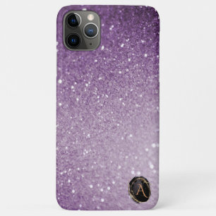 *~* Monogram Paarse gradiënt Ombre Glitter Case-Mate iPhone Case