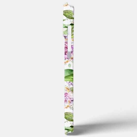 Monogram  Paarse Groene Waterverf Floral Case-Mate iPhone Case (Achterkant / Links)