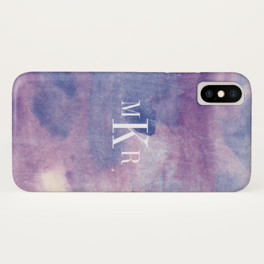 Monogram | Paarse Haze II Case-Mate iPhone Case (Achterkant (horizontaal))