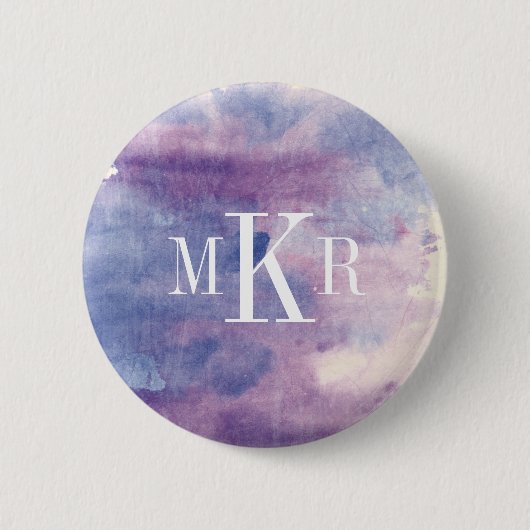Monogram | Paarse Haze II Ronde Button 5,7 Cm (Voorkant)