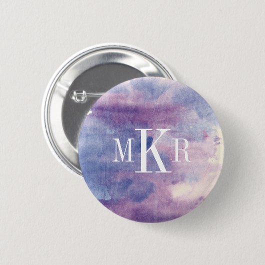 Monogram | Paarse Haze II Ronde Button 5,7 Cm (Voorkant /achterkant)