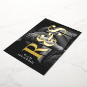 Monogram Paarse Herfst sparen de Datum Folie Uitnodiging (Gedraaid)