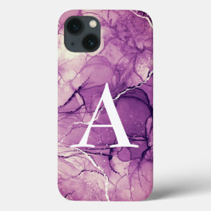 Monogram Paarse Inkt Abstract Vrouwelijk Case-Mate iPhone Case