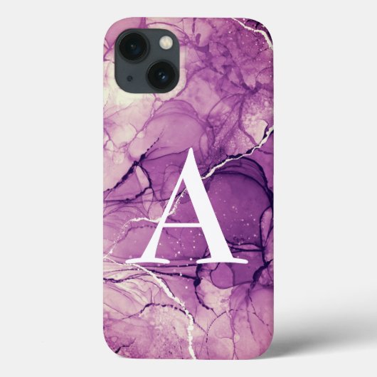 Monogram Paarse Inkt Abstract Vrouwelijk Case-Mate iPhone Case (Achterkant)