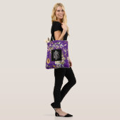 Monogram, Paarse jaren 1600 Fine Art Florals Canva Tote Bag (Op model)