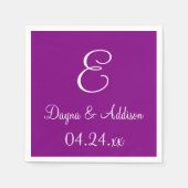 Monogram Paarse klaskleur die overeenkomt met Napk Servet (Voorkant)