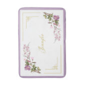 Monogram Paarse Lila roze bloemen  Stomme bloemen Badmat (Voorkant Verticaal)