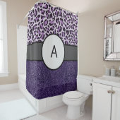 Monogram Paarse Luxe Douchegordijn Bad (In situ)