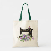 Monogram Paarse naaimachine Tote Bag (Achterkant)