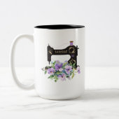 Monogram Paarse  naaimachine Tweekleurige Koffiemok (Links)