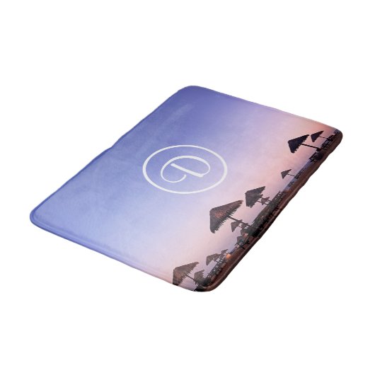 Monogram Paarse Ombre Zonsondergang California Bea Badmat (Gekanteld)
