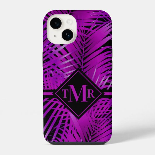 Monogram Paarse Palm iPhone Hoesje (Achterkant)