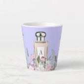 Monogram Paarse parfum Fles Florence  Chic Latte Mok (Voorkant)