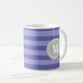 Monogram Paarse Periwinkle Stripes Koffiemok (Voorkant rechts)