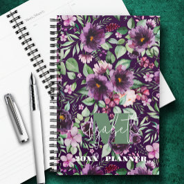 Monogram Paarse pioenen Planner