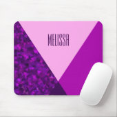 Monogram Paarse roze Geometrische Trendy Mousepad Muismat (Met muis)