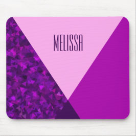 Monogram Paarse roze Geometrische Trendy Mousepad Muismat