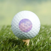 Monogram Paarse Roze Gradiënt Hart Golfballen (Insitu Shirt)