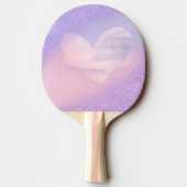 Monogram Paarse Roze Gradiënt Hart Tafeltennisbatje (Achterkant)