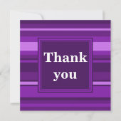 Monogram paarse strepen bedankkaart (Voorkant)