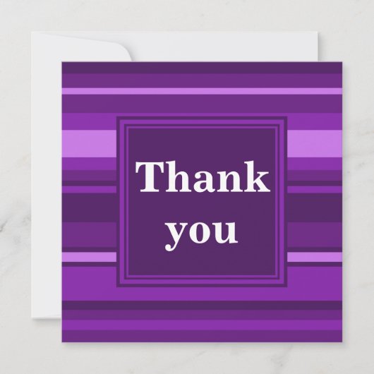 Monogram paarse strepen bedankkaart (Voorkant)