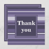 Monogram paarse strepen bedankkaart (Voorkant / Achterkant)