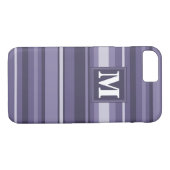 Monogram paarse strepen Case-Mate iPhone case (Achterkant (Horizontaal))
