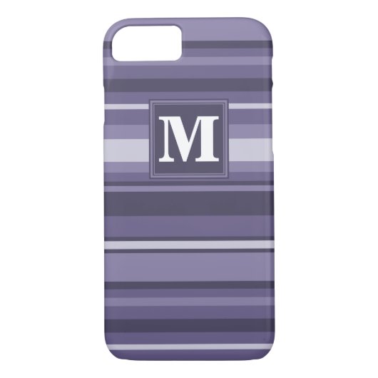 Monogram paarse strepen Case-Mate iPhone case (Achterkant)