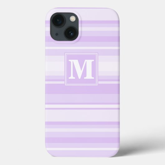Monogram paarse strepen Case-Mate iPhone hoesje (Achterkant)