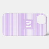 Monogram paarse strepen Case-Mate iPhone hoesje (Achterkant (horizontaal))