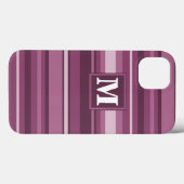 Monogram paarse strepen Case-Mate iPhone hoesje (Achterkant (horizontaal))