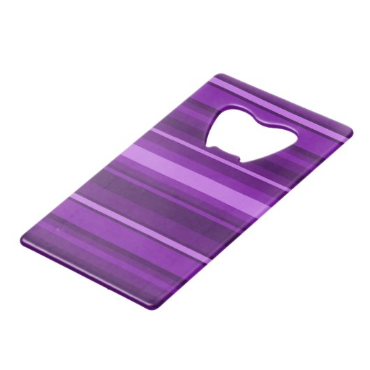 Monogram paarse strepen creditkaart flessenopener (Achterkant Gekanteld)