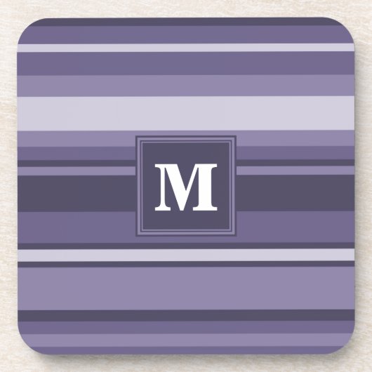 Monogram paarse strepen drankjes onderzetter (Voorkant)