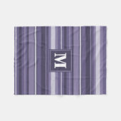 Monogram paarse strepen fleece deken (Voorkant (Horizontaal))