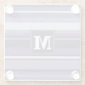 Monogram paarse strepen glazen onderzetter (Achterkant)