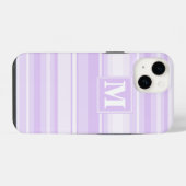 Monogram paarse strepen iPhone hoesje (Achterkant horizontaal)