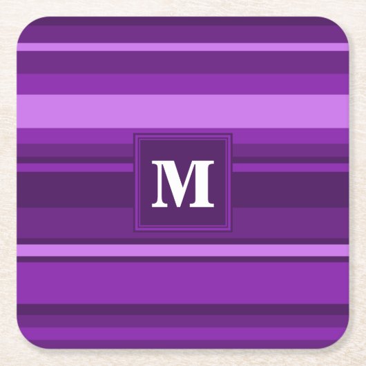 Monogram paarse strepen kartonnen onderzetters (Voorkant)