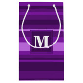 Monogram paarse strepen klein cadeauzakje (Achterkant)