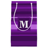 Monogram paarse strepen klein cadeauzakje (Voorkant)