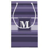 Monogram paarse strepen klein cadeauzakje (Achterkant)