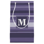 Monogram paarse strepen klein cadeauzakje (Voorkant)