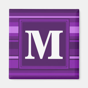 Monogram paarse strepen magneet
