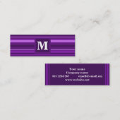Monogram paarse strepen mini visitekaartje (Voorkant / Achterkant)