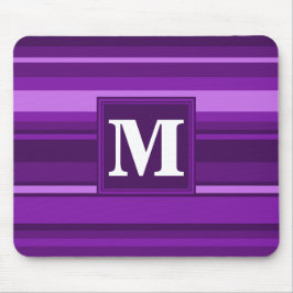 Monogram paarse strepen muismat