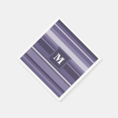 Monogram paarse strepen servet (Hoek)