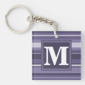 Monogram paarse strepen sleutelhanger (Voorkant)