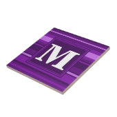Monogram paarse strepen tegeltje (Zijkant)