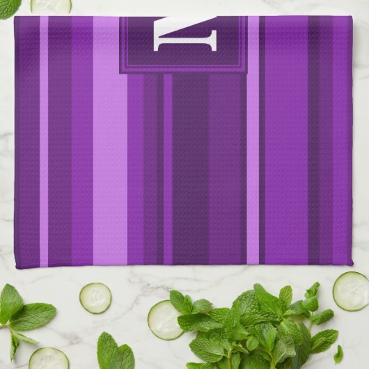 Monogram paarse strepen theedoek (Gevouwen)