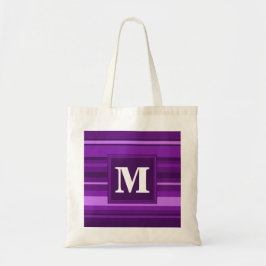 Monogram paarse strepen tote bag