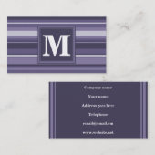 Monogram paarse strepen visitekaartje (Voorkant / Achterkant)